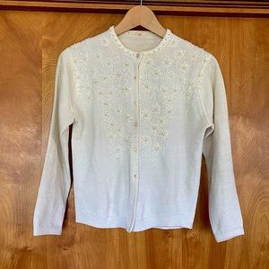 Vintage beaded wool cardigan